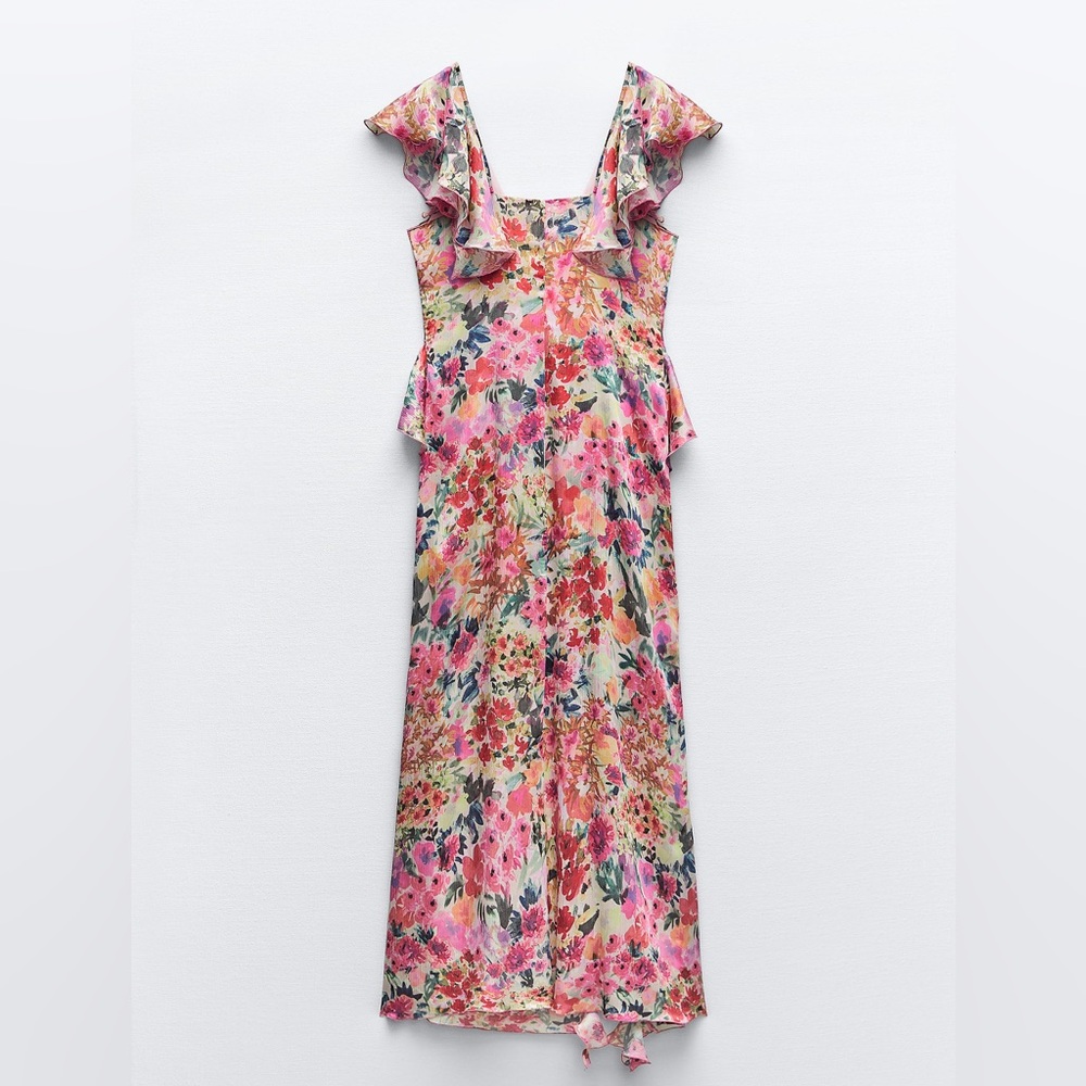 FLORAL PRINT RUFFLED DRESS - Picture 2 of 9